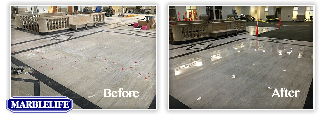 Travertine Before & After - 0